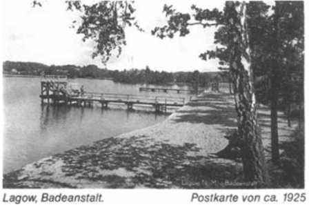 Lagow. Badeanstalt Postkarte von ca. 1925 Badeanstalt